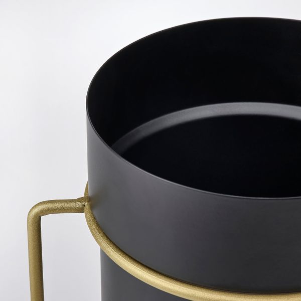 Кашпо на опоре, для дома, улицы черный/желтая медь 15 см IKEA GOJIBÄR ГОЙИБЭР 704.968.46 - схема-чертеж с размерами