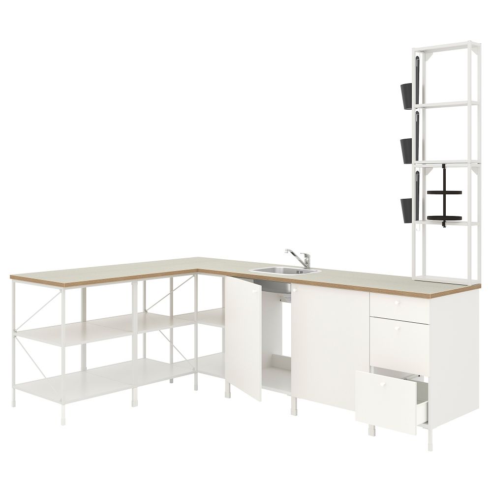 Угловая кухня, белый IKEA BEGIVENHET БЕГИВЕНХЕТ 293.382.37 - фото 1