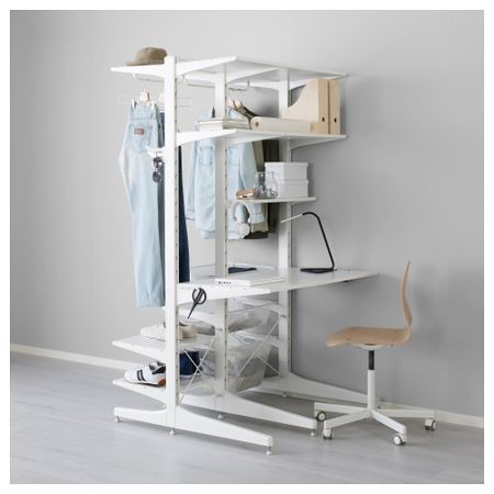 Стойка, ножка, сетчатые корзины АЛЬГОТ, белый (107x103x194 см)