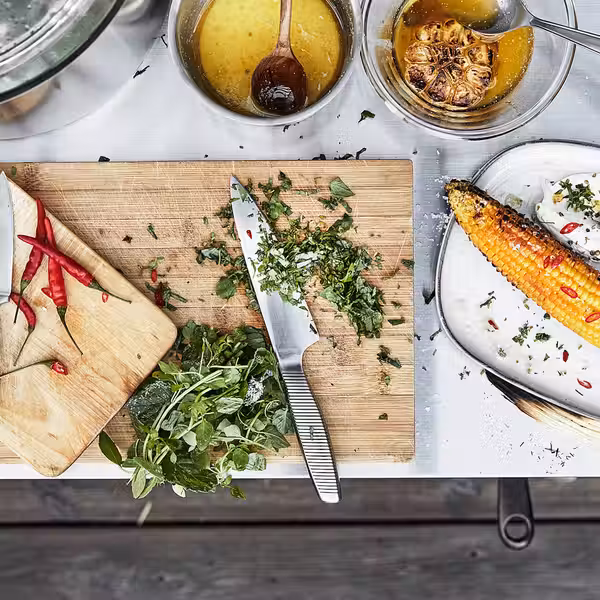 GRILLSKÄR Кухонный островок с полками - чёрный/нержавеющ сталь для сада 86x61 см - фото 8