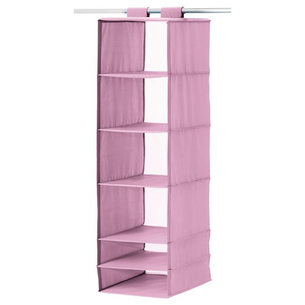 Модуль для хранения с 6 отделениями СКУББ, розовый (35x45x125 см) - фото 1