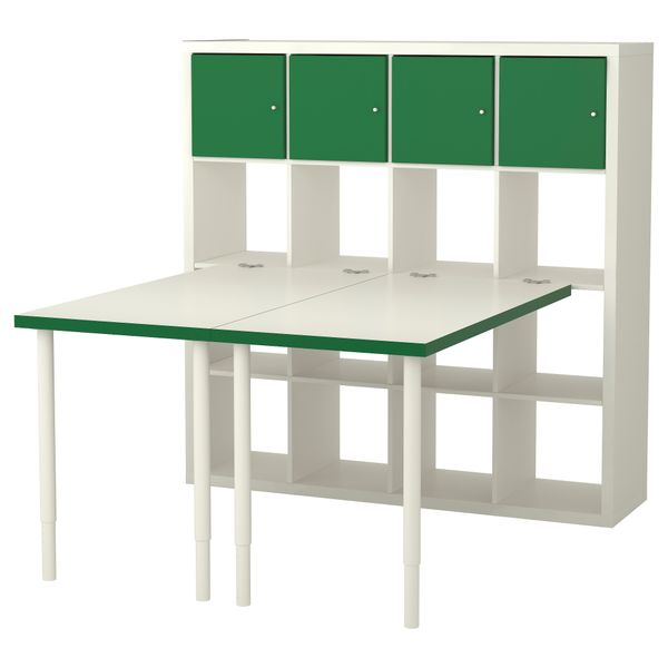 Стол, комбинация КАЛЛАКС, бел/зелен (147x147 см) - фото 1
