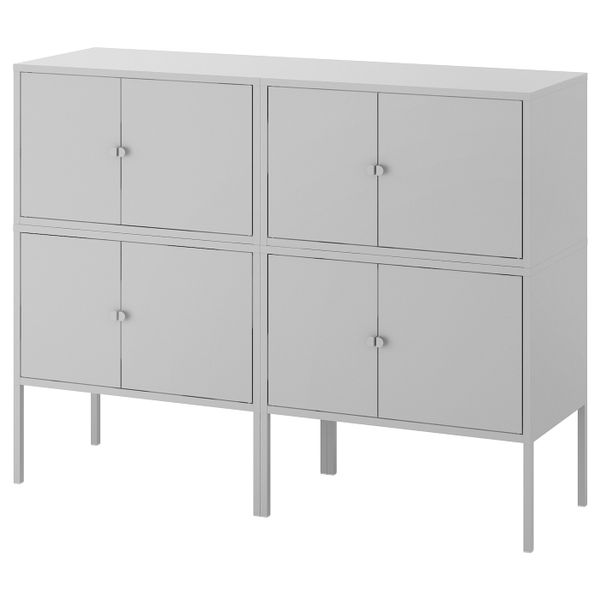 Комбинация шкафов, серый 120x35x92 см IKEA LIXHULT ЛИКСГУЛЬТ 892.791.88 - фото 1