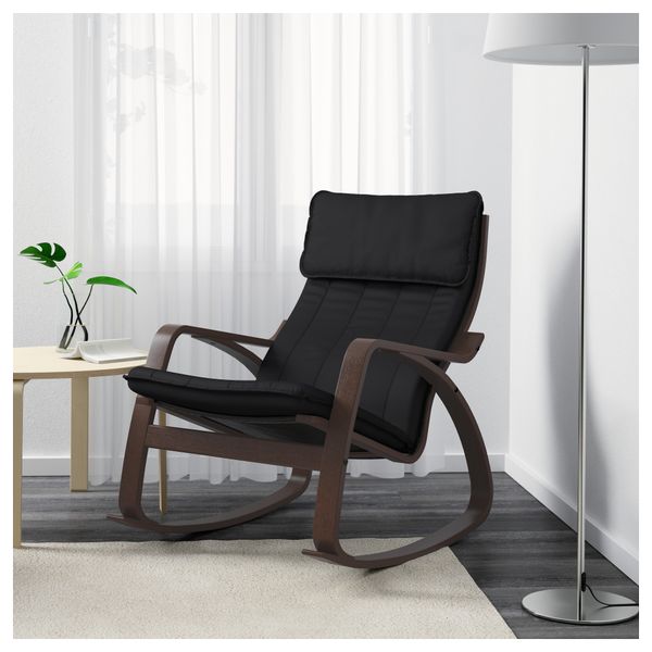 Кресло-качалка ПОЭНГ, коричневый, Ранста черный - фото 2