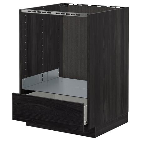 Напольный шкаф для духовки, с ящиком, черный, Тингсрид черный 60x60 см IKEA МЕТОД / ФОРВАРА 592.673.42