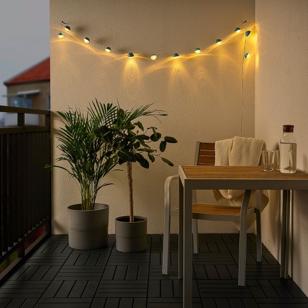 Гирлянда, 12 светодиодов, с батарейным питанием для сада/мини-фара синий IKEA SOLVINDEN СОЛВИДЕН 204.870.43 - схема-чертеж с размерами