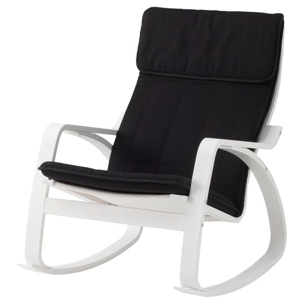 Кресло-качалка ПОЭНГ, белый, Ранста черный - фото 1