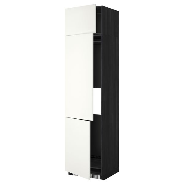 Высокий шкаф для холодильника или морозильника, с 3 дверями МЕТОД, черный, Хэггеби белый - схема-чертеж с размерами