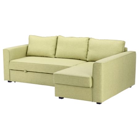 Угловой диван-кровать с отделением для хранения МОНСТАД, Семла зеленый