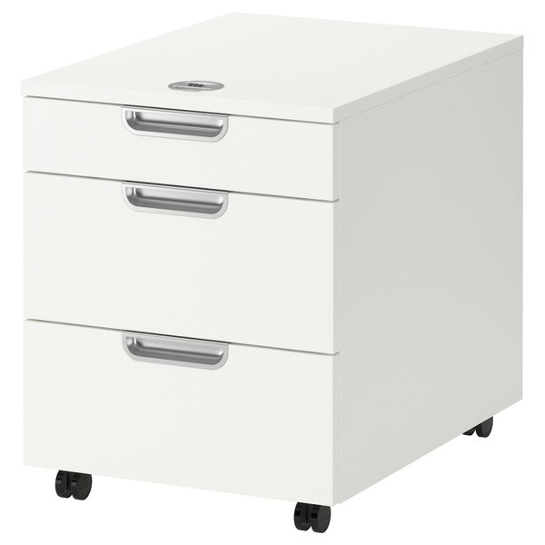 Тумба с ящиками на колесах ГАЛАНТ, белый (45x55 см) - фото 1