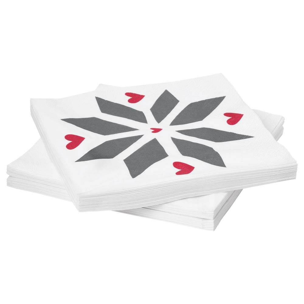 Салфетка бумажная ВИНТЕР 2017, белый, серый (33x33 см) - фото 1