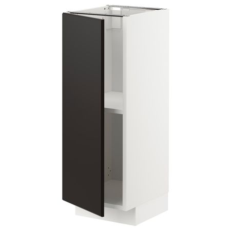 Напольный шкаф с полками, белый/Кунгсбакка антрацит 30x37 см IKEA METOD МЕТОД 394.457.41