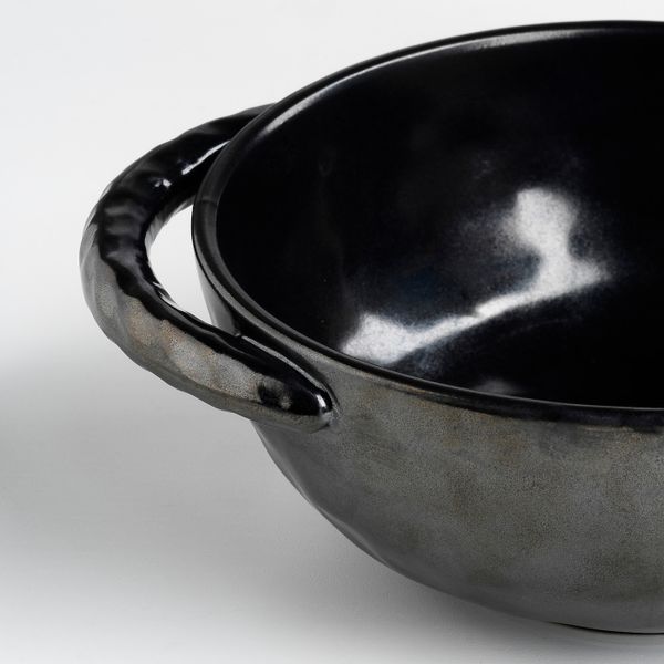 Сервировочная миска, черный/ручная работа 13 см IKEA LOKALT ЛОКАЛЬТ 804.978.93 - фото 2