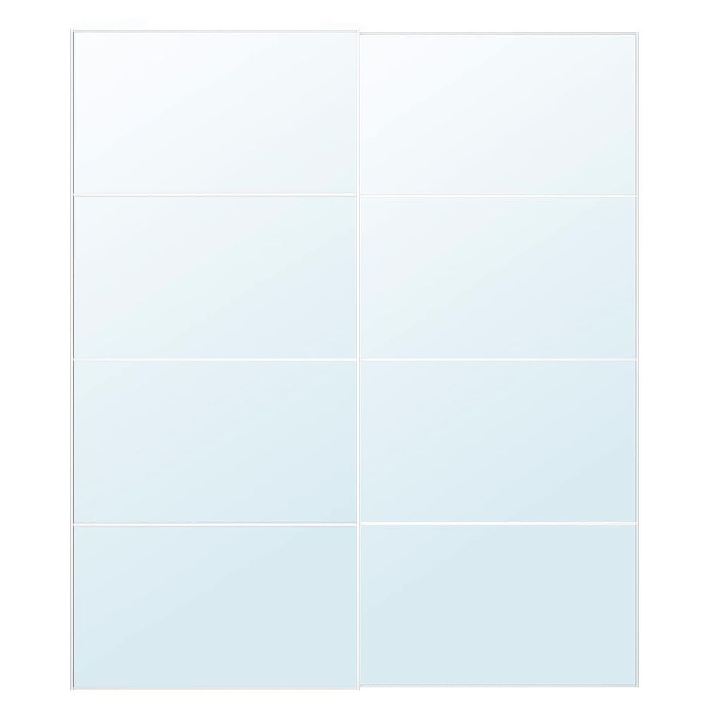 Пара раздвижных дверей, зеркальное стекло 200x236 см IKEA AULI АУЛИ 293.111.72 - фото 1