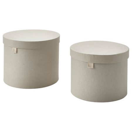 Коробка с крышкой, 2 шт., естественный, бежевый IKEA RÅGODLING 905.658.05