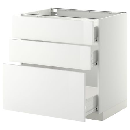 Напольный шкаф с 3 ящиками МЕТОД / ФОРВАРА, белый, Рингульт белый