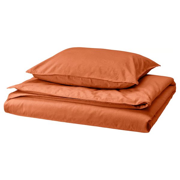 ÄNGSLILJA Пододеяльник и наволочка - красно-коричневый 150x200/50x60 см - фото 1