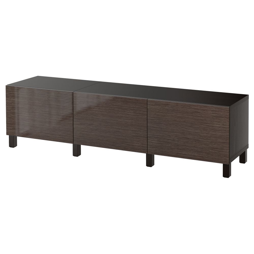 Комбинация для хранения с ящиками БЕСТО, черно-коричневый, Сельсвикен глянцевый/коричневый (180x40x48 см) - схема-чертеж с размерами