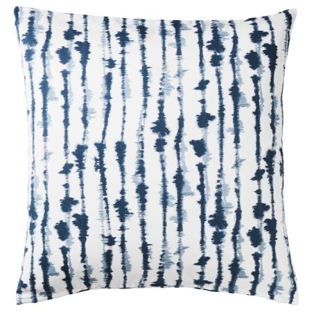 Чехол на подушку, белый, синий 50x50 см IKEA STRIMSPORRE СТРИМСПОРРЕ 704.326.56