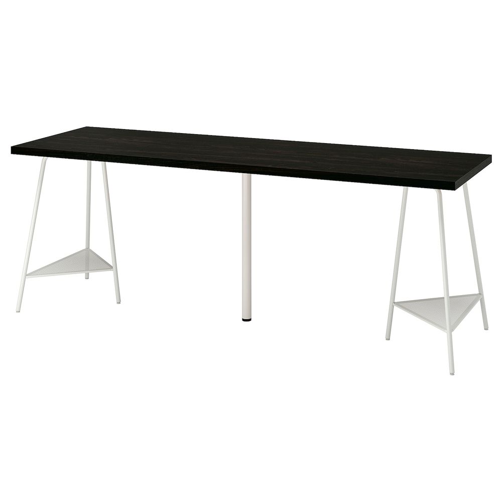 Письменный стол, черно-коричневый/белый 200x60 см IKEA LAGKAPTEN ЛАГКАПТЕН / TILLSLAG ТИЛЛЬСЛАГ 394.176.82 - фото 1