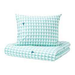 Пододеяльник и наволочка, 150x200/50x60 см, светлая бирюза IKEA STILLSAMT 003.586.50 - фото 3