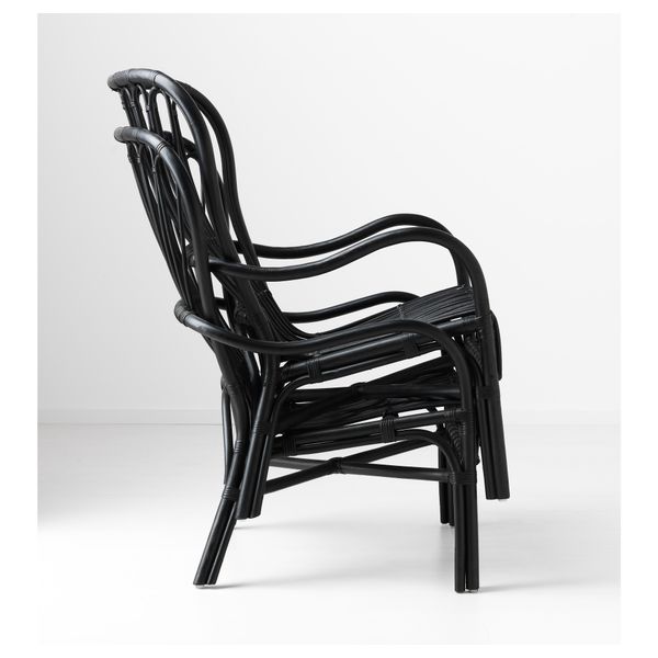 Кресло c высокой спинкой СТУРСЕЛЕ, черный, ротанг - фото 3