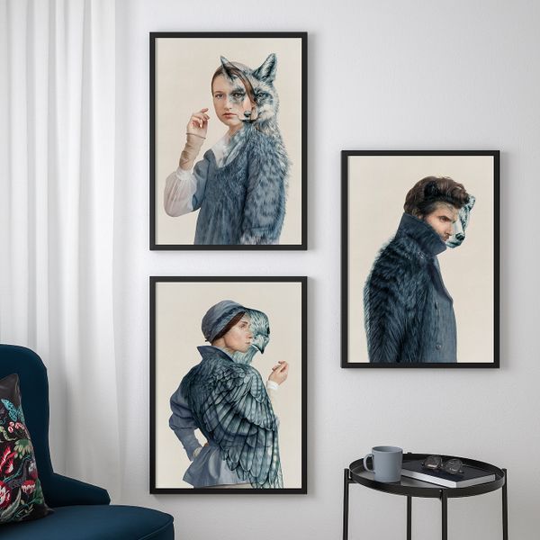 Постер, Слияние, 50x70 см IKEA БИЛЬД 004.565.99 - схема-чертеж с размерами