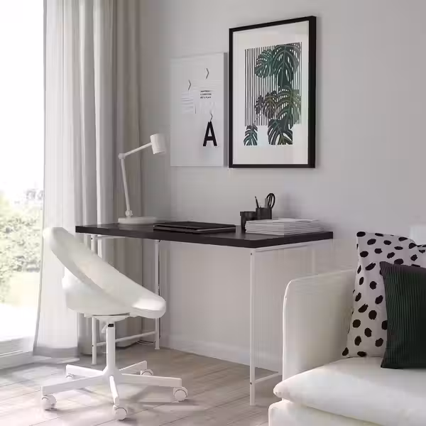 LAGKAPTEN / SPÄND Письменный стол - черно-коричневый/белый 120x60 см - фото 4