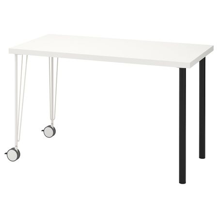Стол, белый, черный 120x60 см IKEA LINNMON ЛИННМОН / KRILLE КРИЛЛЕ 692.793.25