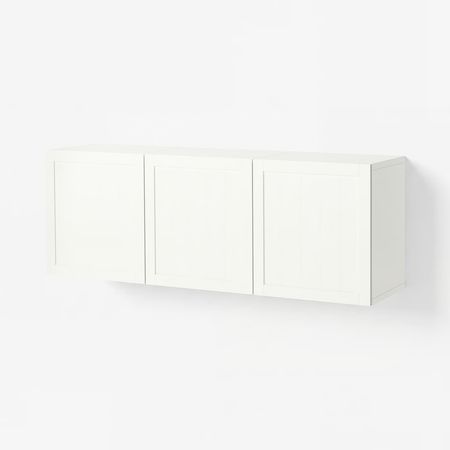 BESTÅ Комбинация настенных шкафов - белый/пипмакаре белый 180x42x64 см