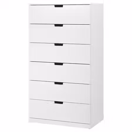 NORDLI Комод с 6 ящиками - белый 80x145 см