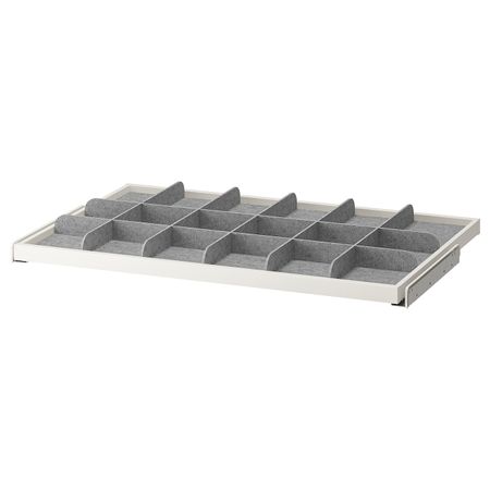 Выдвижная полка с разделителем, белый, светло-серый 100x58 см IKEA KOMPLEMENT КОМПЛИМЕНТ 493.319.99
