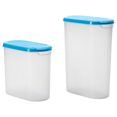 Контейнер+крышка для сухих продукт, 2 ЙЭМКА, прозрачный белый, синий