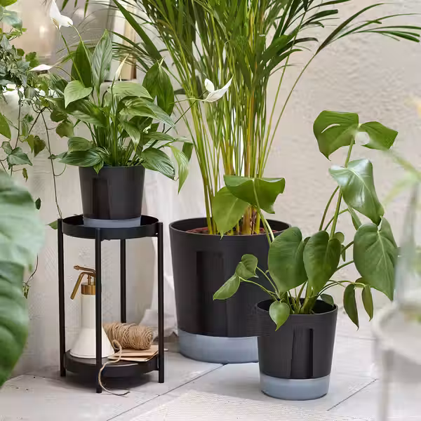 VÅRDTRÄD ВОРДТРЭД Горшок с самополивом - д/дома/улицы прозрачный/антрацит 9 см - фото 7