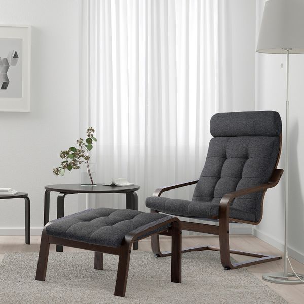 Кресло, коричневый/Гуннаред темно-серый IKEA POÄNG ПОЭНГ 294.372.23 - фото 2