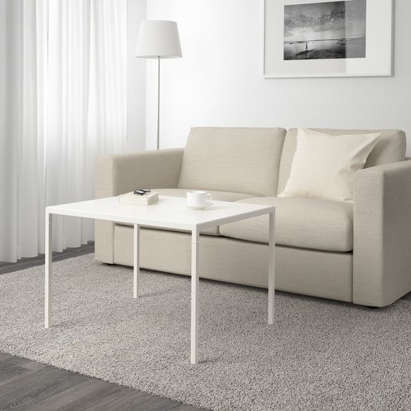 Журнальный стол/2-сторон столешница, белый/серый, 75x60x50 см IKEA НИБОДА 403.479.33 - фото 2