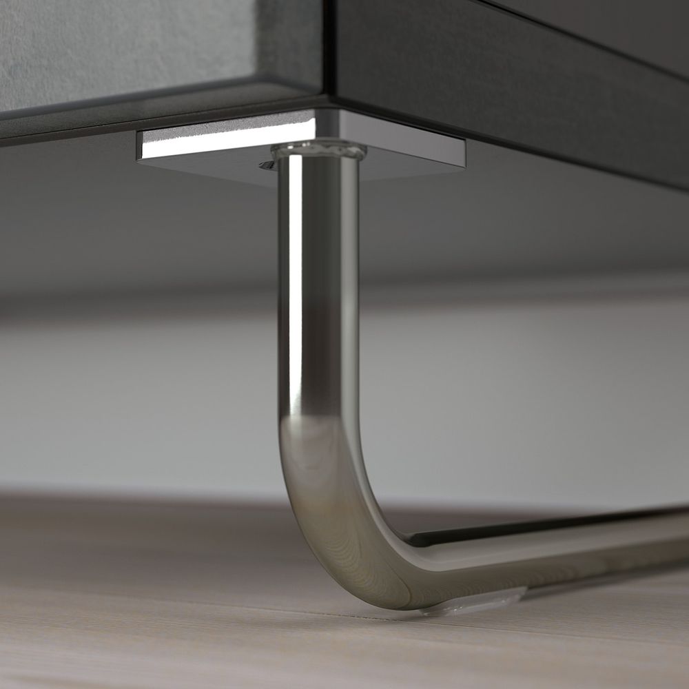 Комбинация для хранения с дверцами, черно-коричневый КЭЛЛЬВИКЕН/СУЛАРП/темно-серый под бетон 120x40x74 см IKEA BESTÅ БЕСТО - фото 1