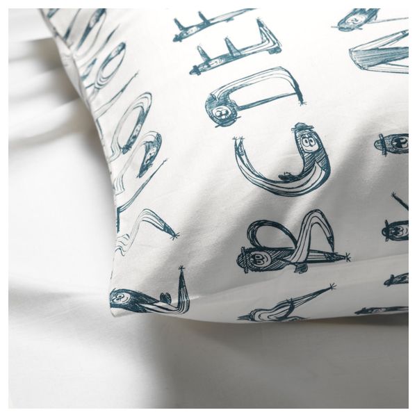 Пододеяльник и 1 наволочка ЛАТТО, цифры, темно-зеленый синий (150x200/50x70 см) - фото 4