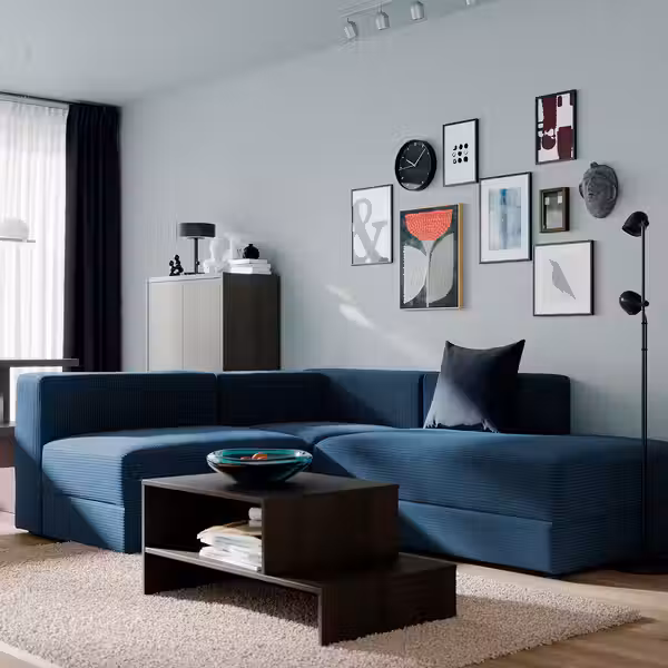 JÄTTEBO 2,5-местный угловой диван + козетка - правый/самласа темно-синий - фото 2