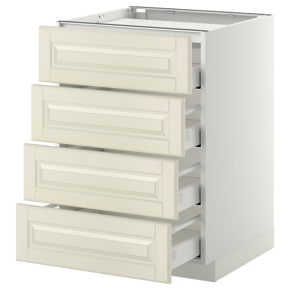 Напольный шкаф, 4 фронтальных панели, 4 ящика МЕТОД / МАКСИМЕРА, белый, Будбин белый с оттенком - фото 1