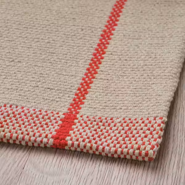 RIDSTIG РИДСТИГ Ковер, безворсовый - белый с оттенком/красный 170x240 см - фото 2