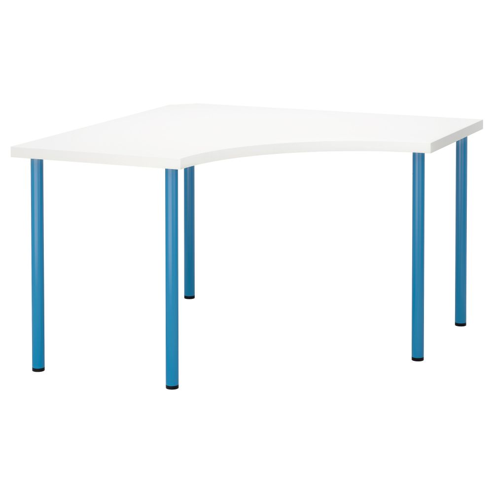 Угловой стол ЛИННМОН / АДИЛЬС, белый, синий (120x120 см) - фото 1