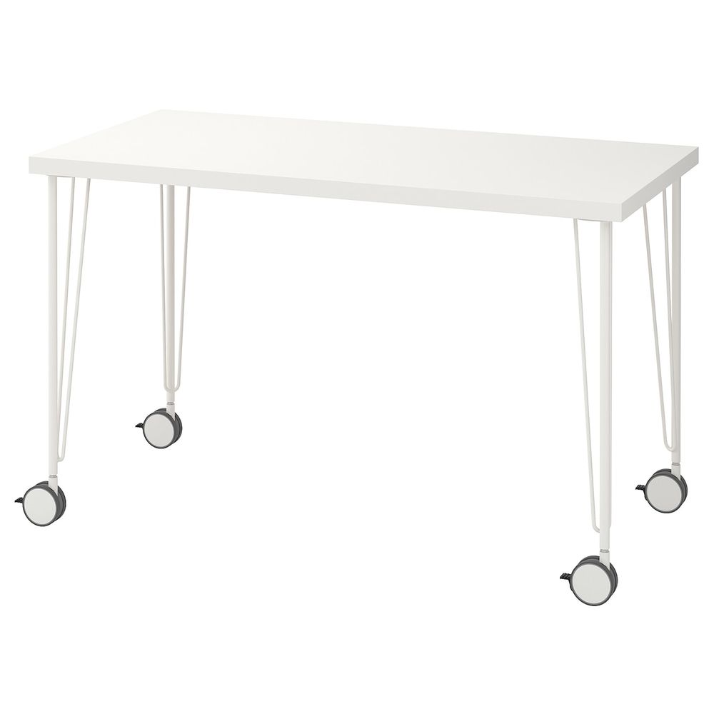 Стол, белый 120x60 см IKEA LINNMON ЛИННМОН / KRILLE КРИЛЛЕ 992.793.24 - фото 1