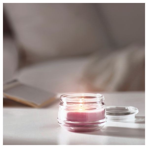 Ароматическая свеча в стакане ЛУГГА, Цветение розовый (7.5 см) - фото 2