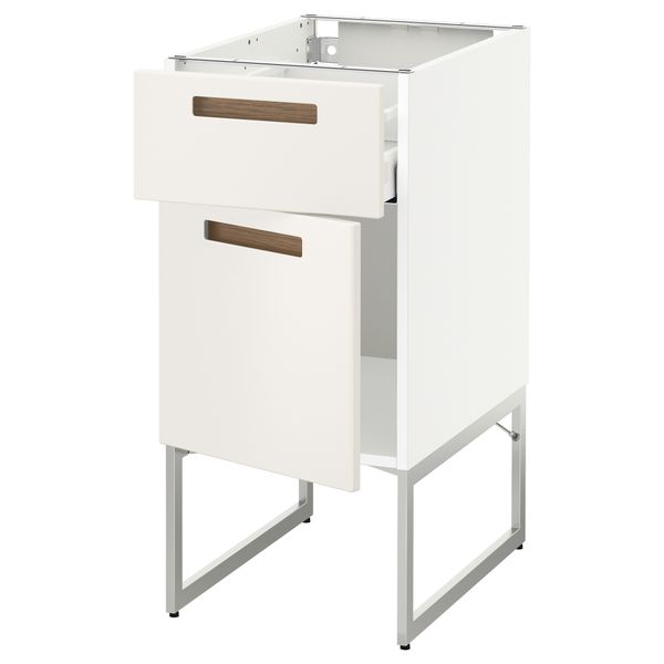 Напольный шкаф с ящиком, дверью МЕТОД / МАКСИМЕРА, белый, Мэрста белый - схема-чертеж с размерами