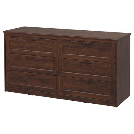 Комод с 6 ящиками, коричневый 161x81 см IKEA SONGESAND СОНГЕСАНД 303.667.95