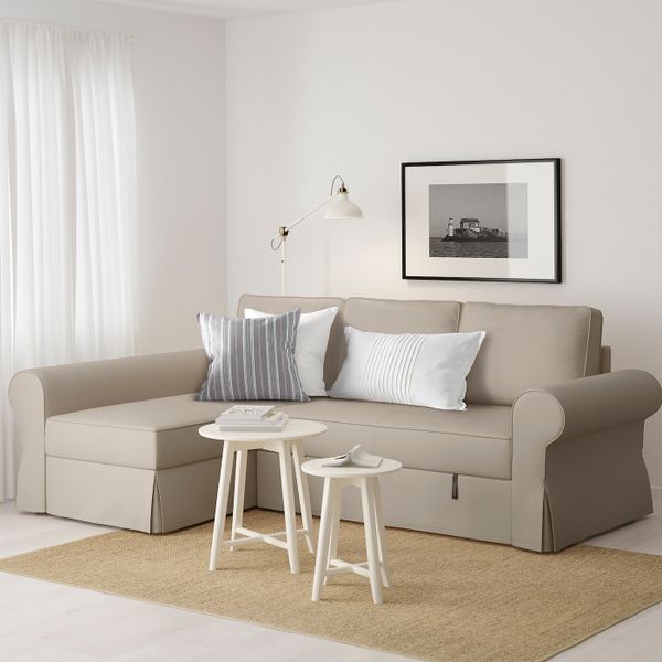 Диван-кровать с козеткой, Тигельшо бежевый IKEA БАККАБРУ 092.407.17 - фото 3