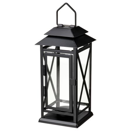 Фонарь для греющей свечи, для дома, улицы, 22 см, черный IKEA BEFÄSTA БЕФЭСТА 705.480.96