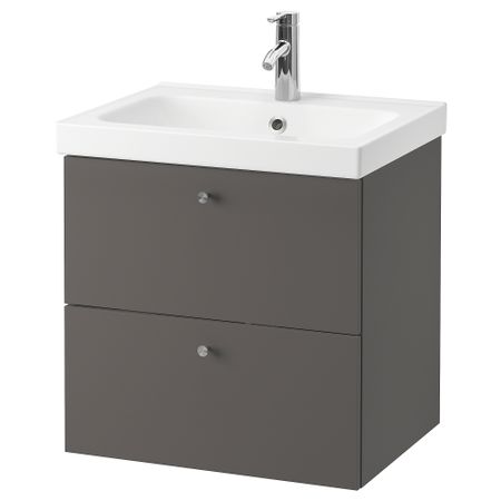 Шкаф для раковины с 2 ящиками, 63x49x64 cm IKEA ODENSVIK ОДЕНСВИК, GODMORGON ГОДМОРГОН 193.384.74