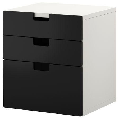 Комод с 3 ящиками СТУВА, черный (60x64 см)